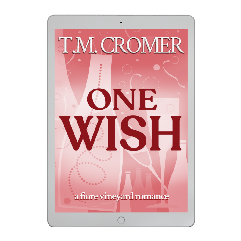 Digital book cover of 'One Wish' by T.M. Cromer on a tablet device.