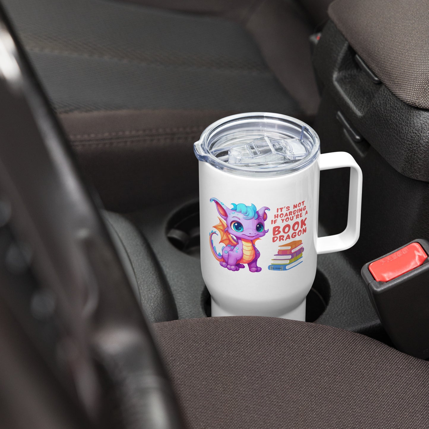 Book Dragon - Travel Mug (with handle)