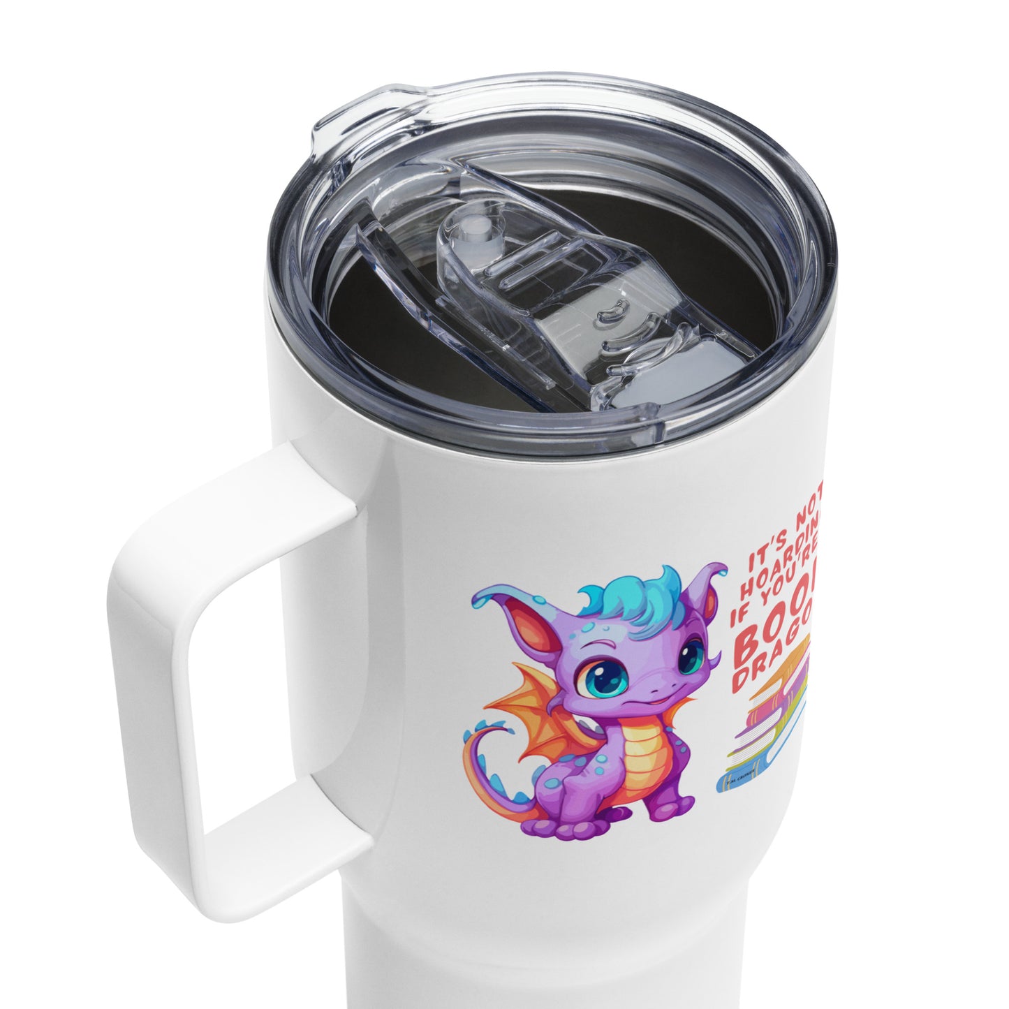 Book Dragon - Travel Mug (with handle)