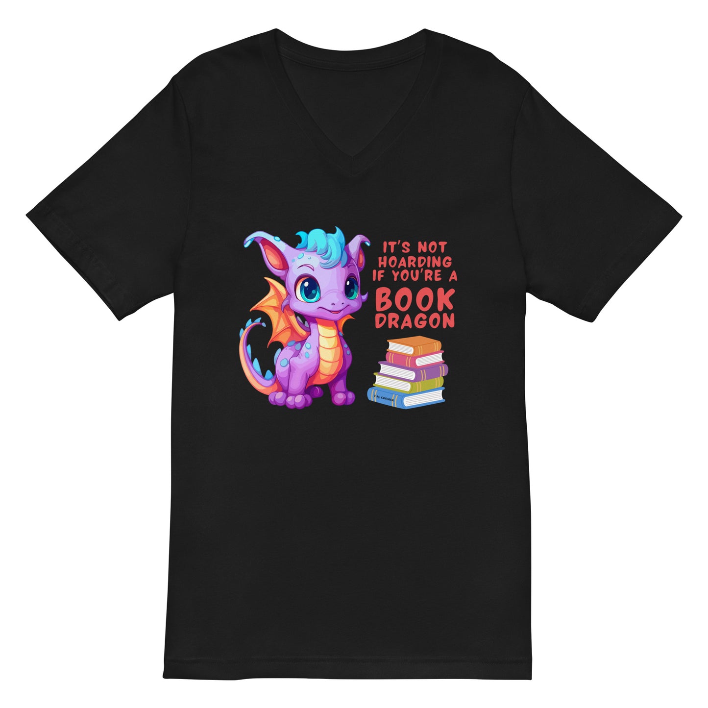 Book Dragon - Unisex V-Neck T-Shirt
