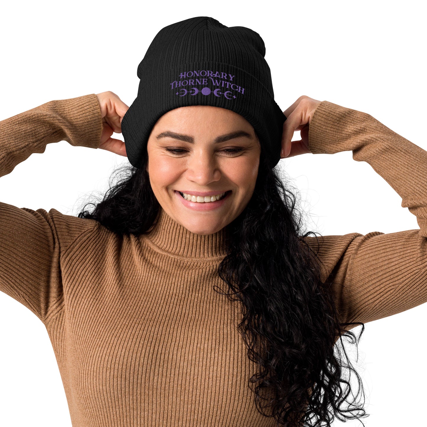 Honorary Thorne Witch - Organic Ribbed Beanie (Moons)