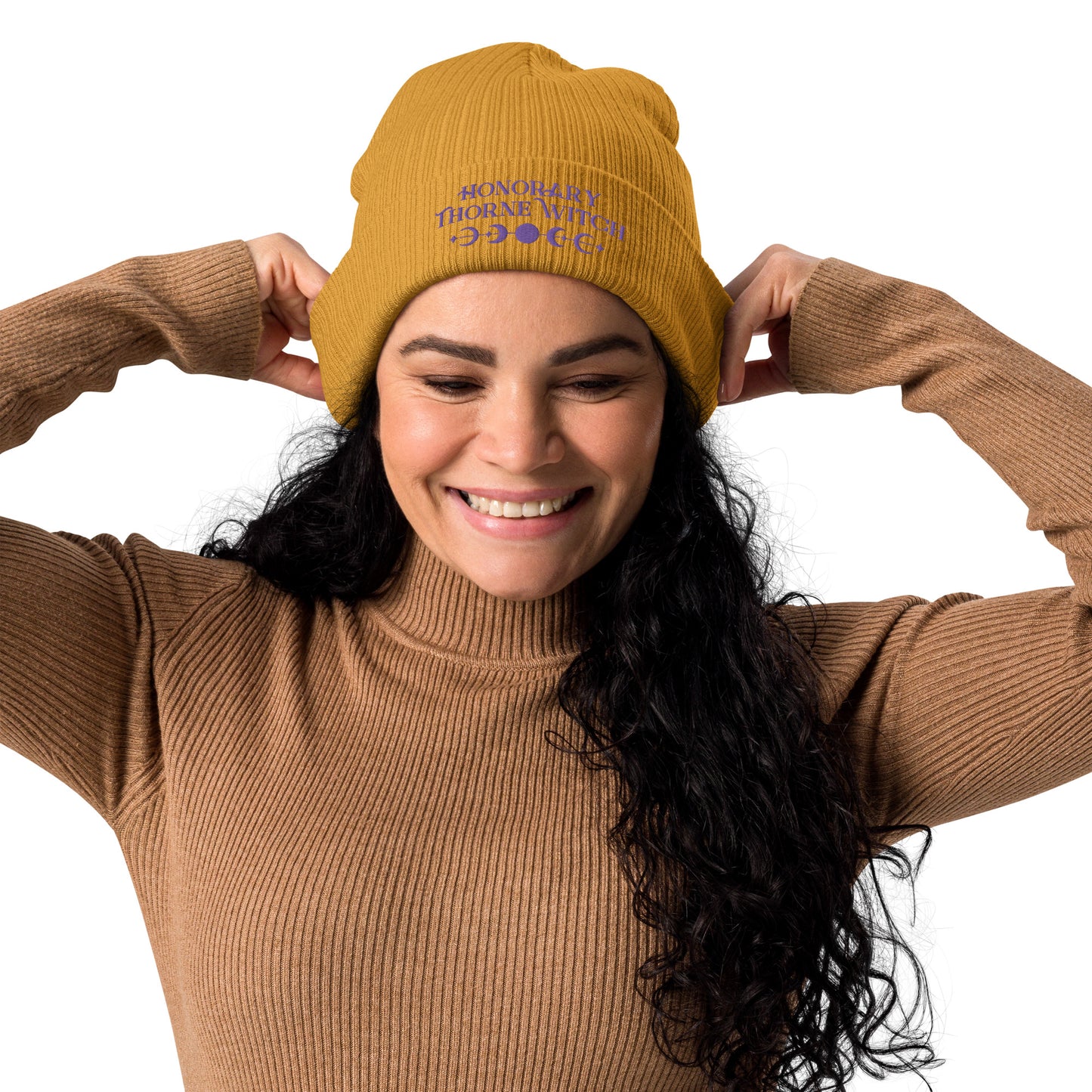 Honorary Thorne Witch - Organic Ribbed Beanie (Moons)