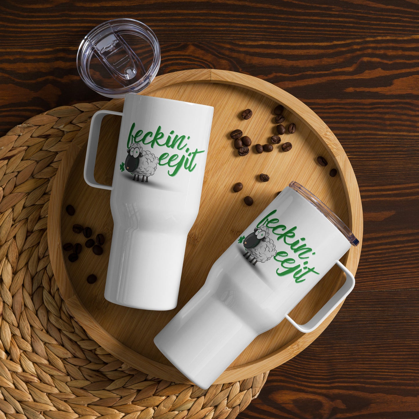 Feckin' Eejit - Travel Mug (with handle)