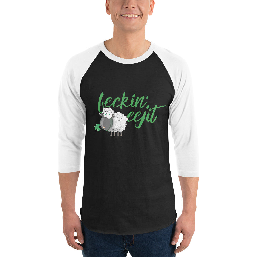 Feckin‘ Eejit – Raglan-Shirt mit 3/4-Ärmeln