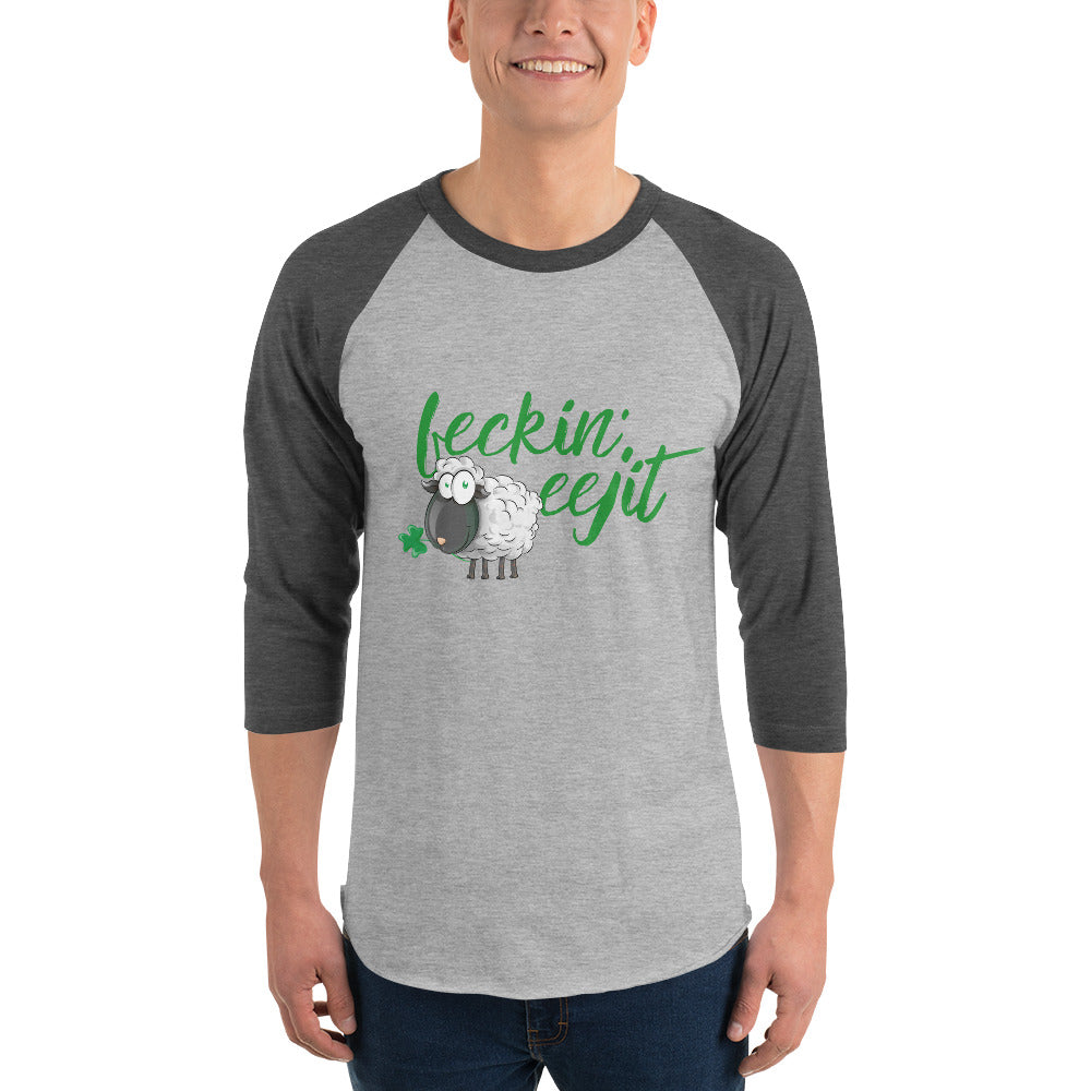 Feckin‘ Eejit – Raglan-Shirt mit 3/4-Ärmeln