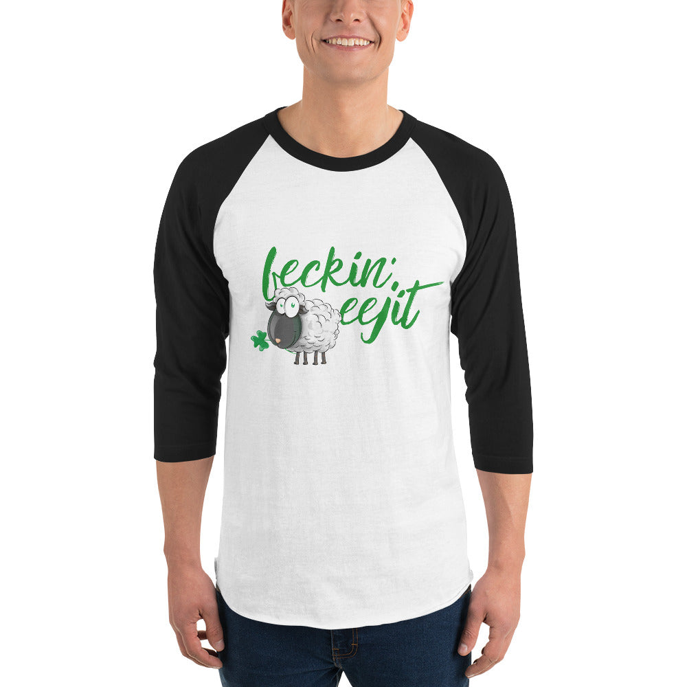 Feckin‘ Eejit – Raglan-Shirt mit 3/4-Ärmeln