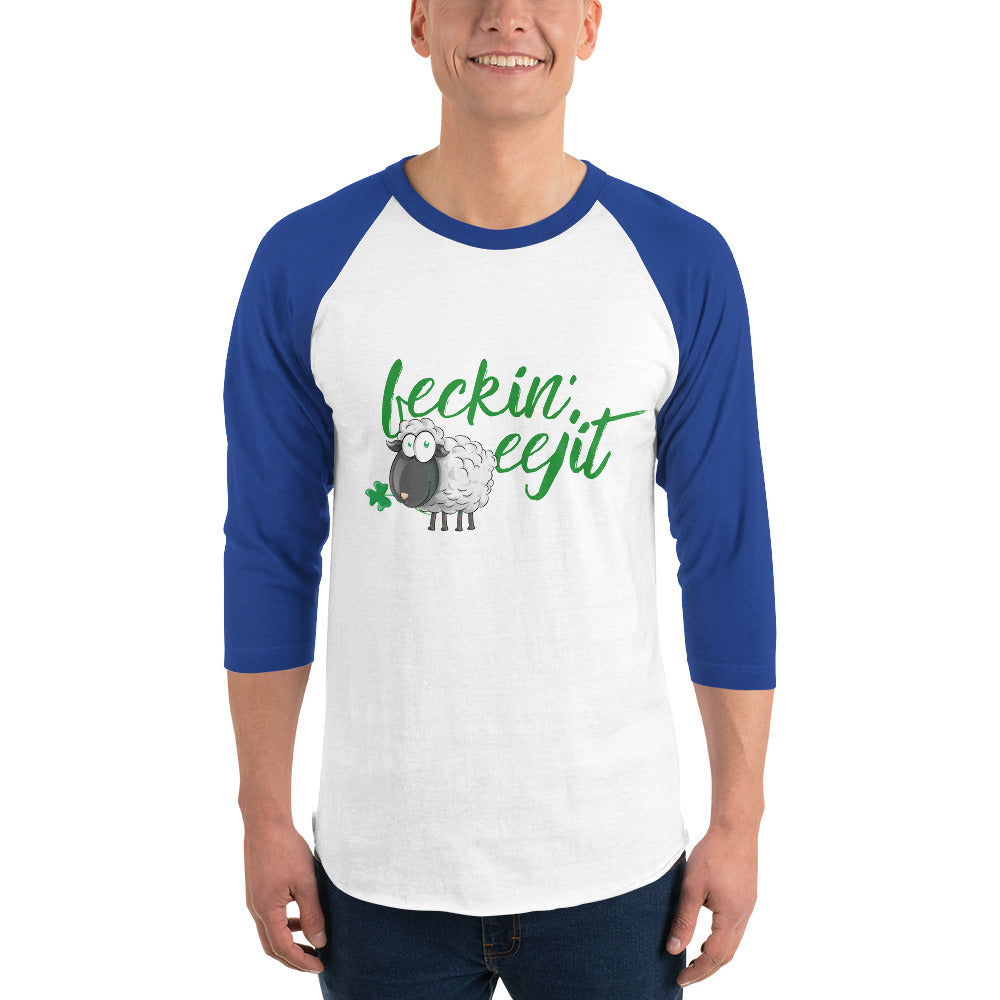 Feckin‘ Eejit – Raglan-Shirt mit 3/4-Ärmeln