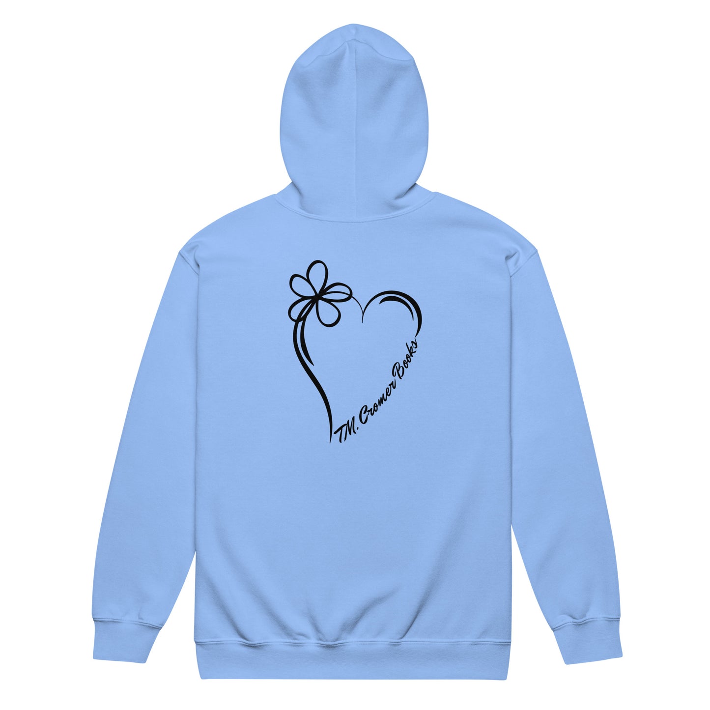 TMC Books Heart - Unisex Heavy Blend Zip Hoodie (Black Design)