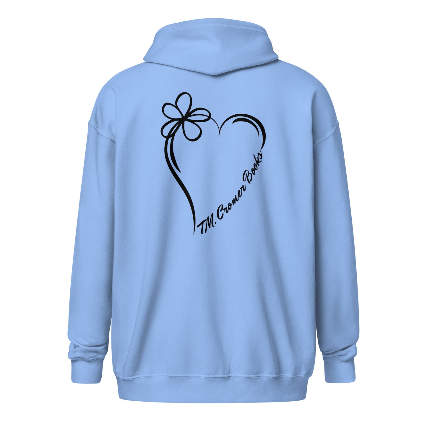 TMC Books Heart - Unisex Heavy Blend Zip Hoodie (Black Design)