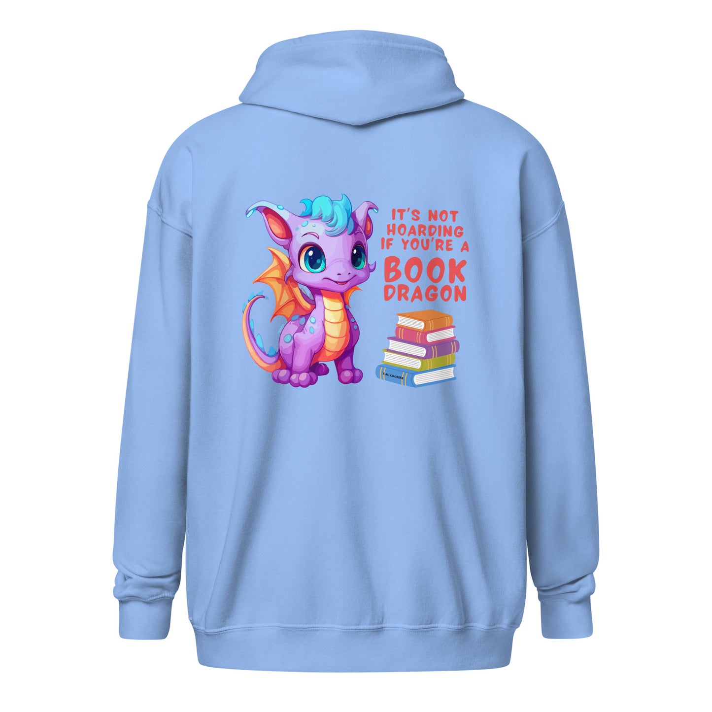 Book Dragon - Unisex Heavy Blend Zip Hoodie (Black Design)