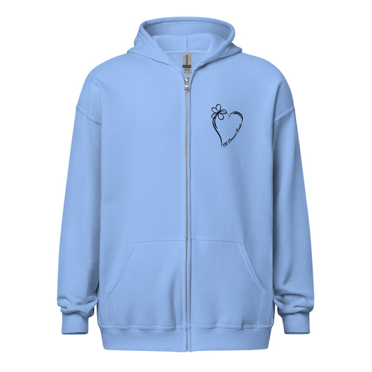 TMC Books Heart - Unisex Heavy Blend Zip Hoodie (Black Design)