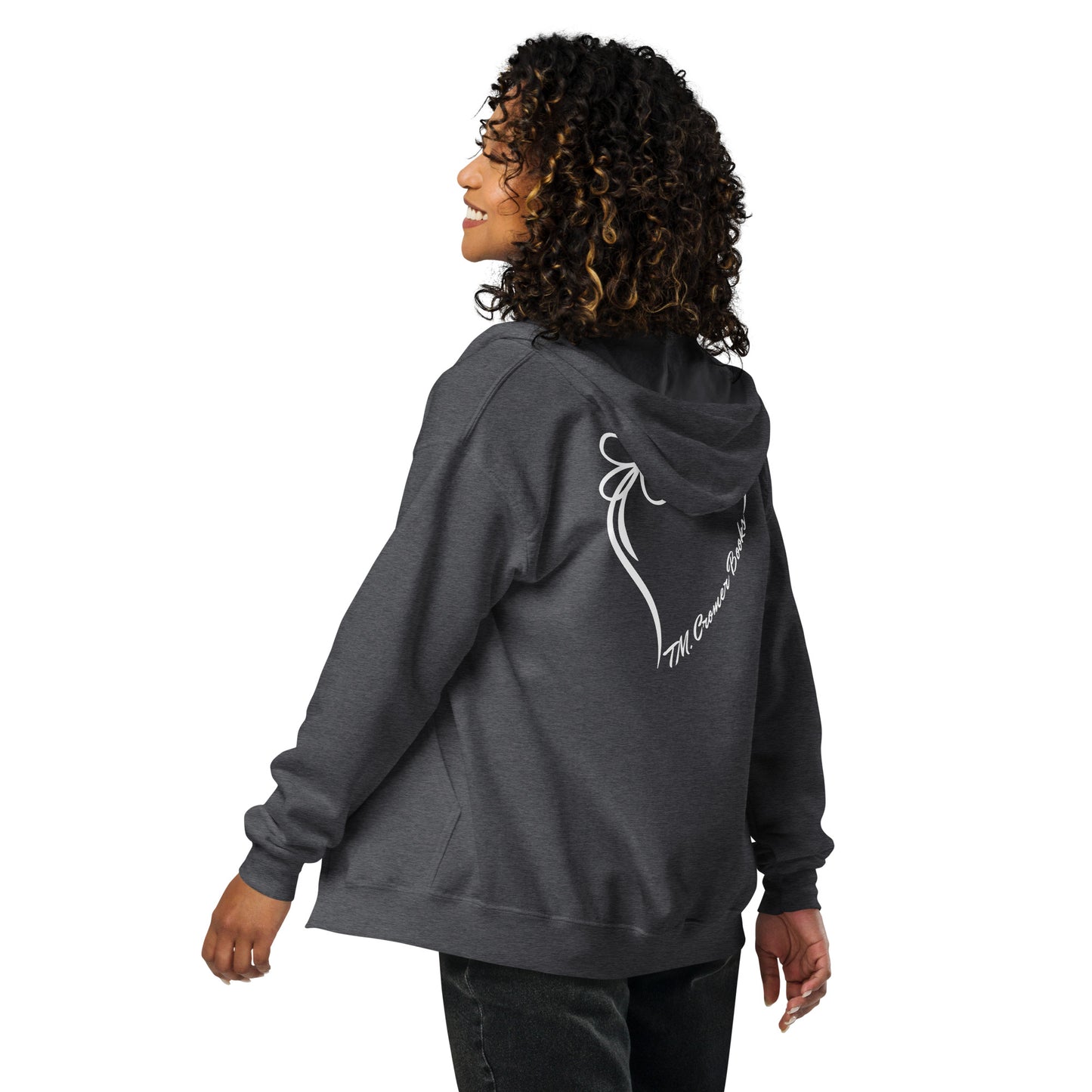 TMC Books Heart - Unisex Heavy Blend Zip Hoodie (white design)