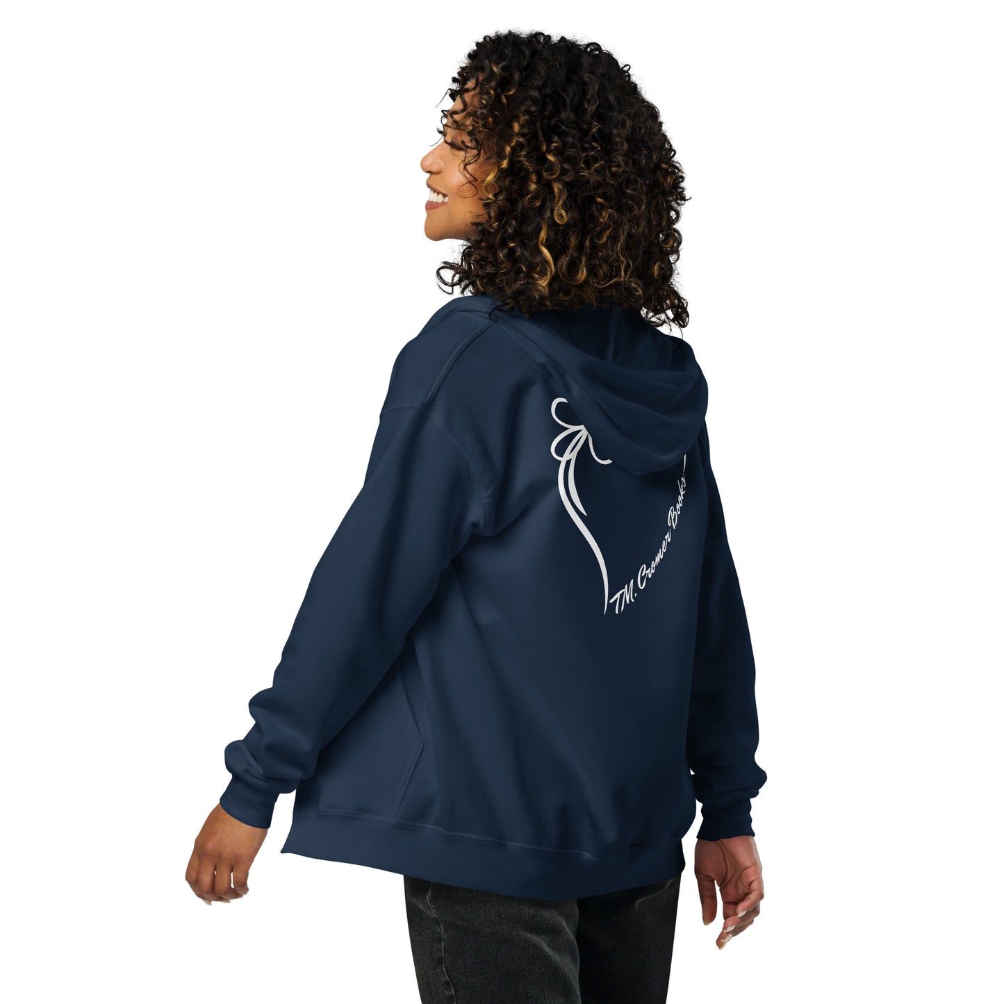 TMC Books Heart - Unisex Heavy Blend Zip Hoodie (white design)