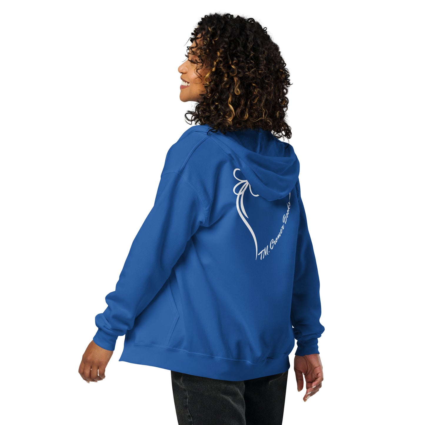 TMC Books Heart - Unisex Heavy Blend Zip Hoodie (white design)