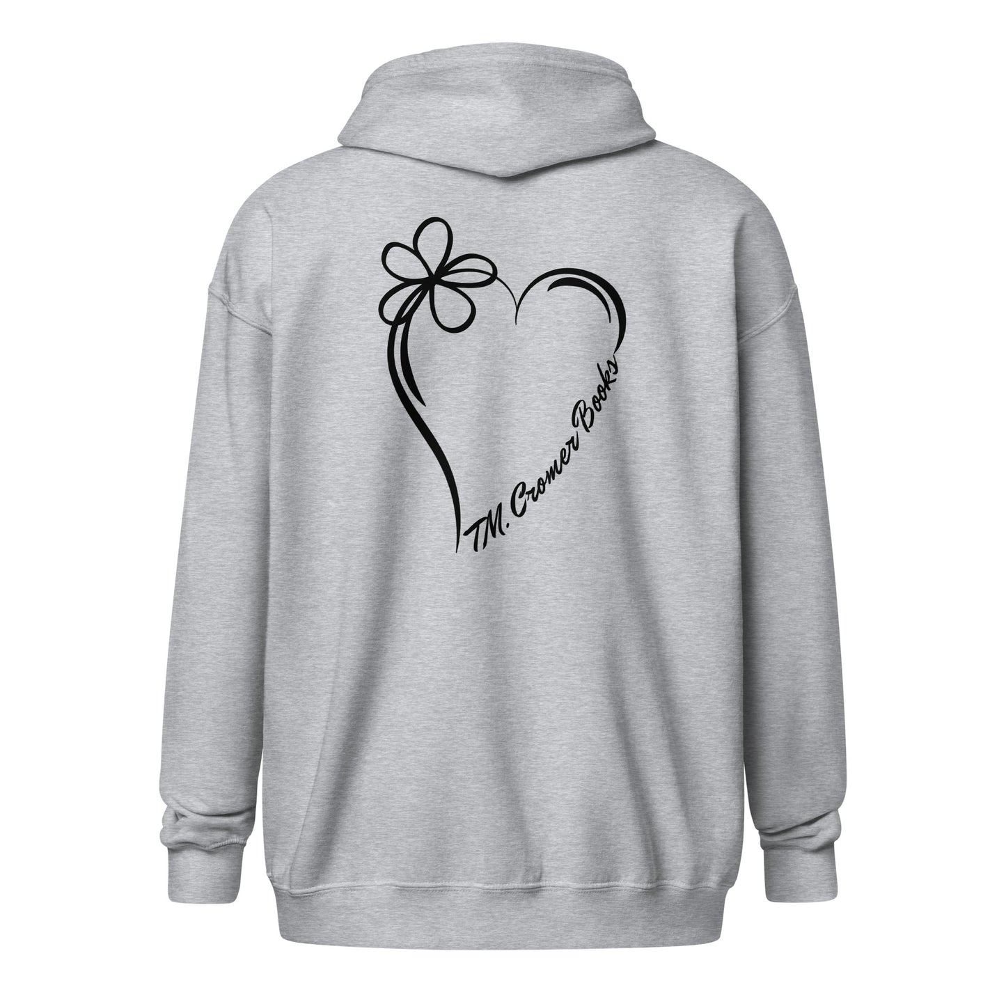 TMC Books Heart - Unisex Heavy Blend Zip Hoodie (Black Design)