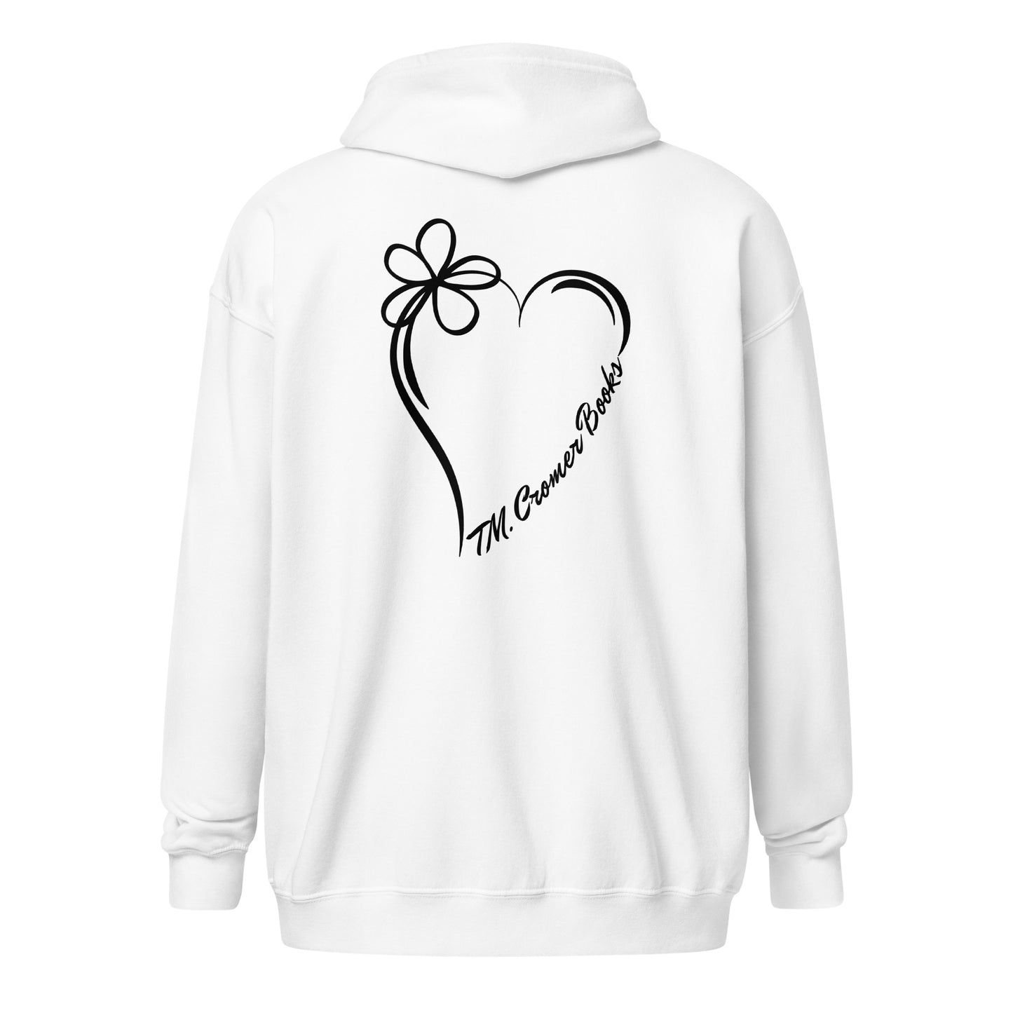 TMC Books Heart - Unisex Heavy Blend Zip Hoodie (Black Design)