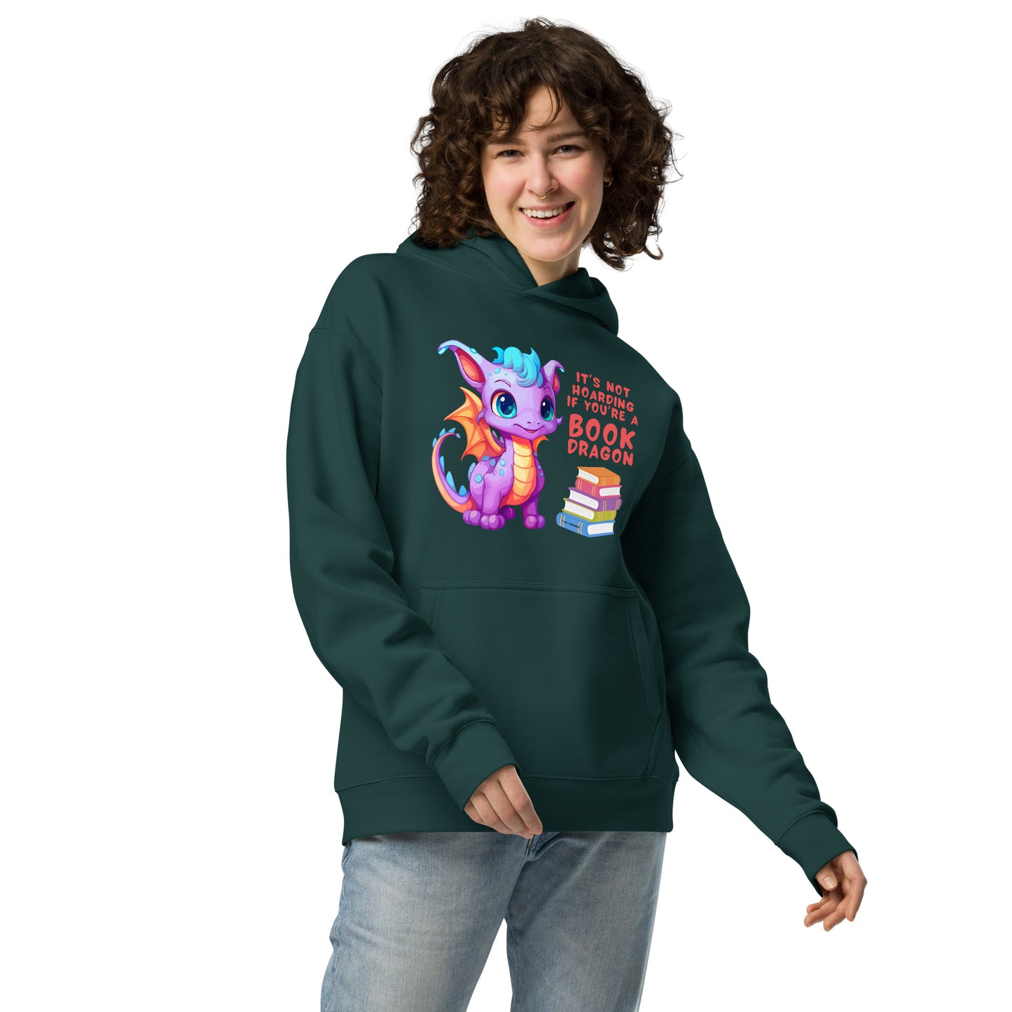 Buchdrache - Unisex Übergroßer Hoodie