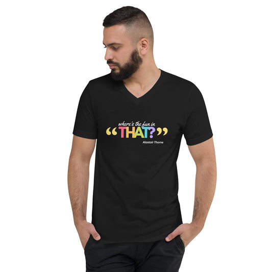 Alastair Zitat - Unisex T-Shirt mit V-Ausschnitt