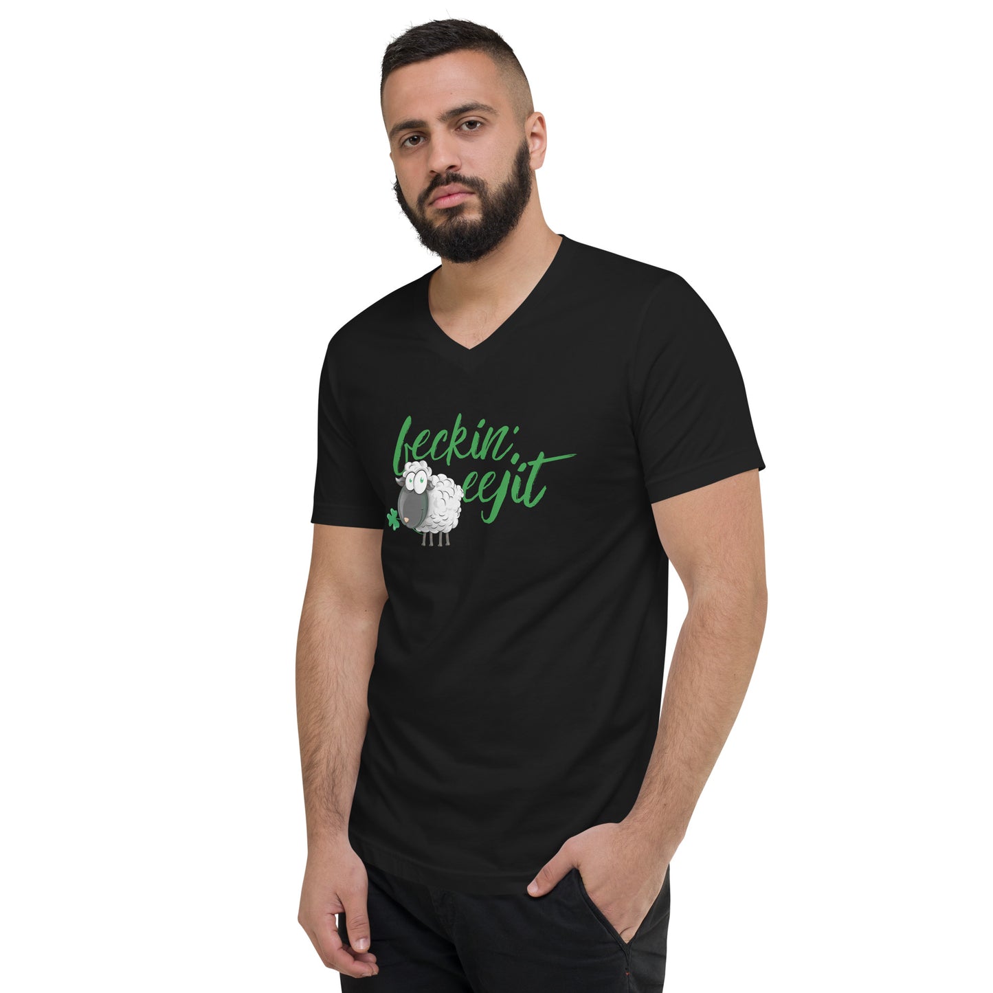 Verdammter Eejit - Unisex T-Shirt mit V-Ausschnitt