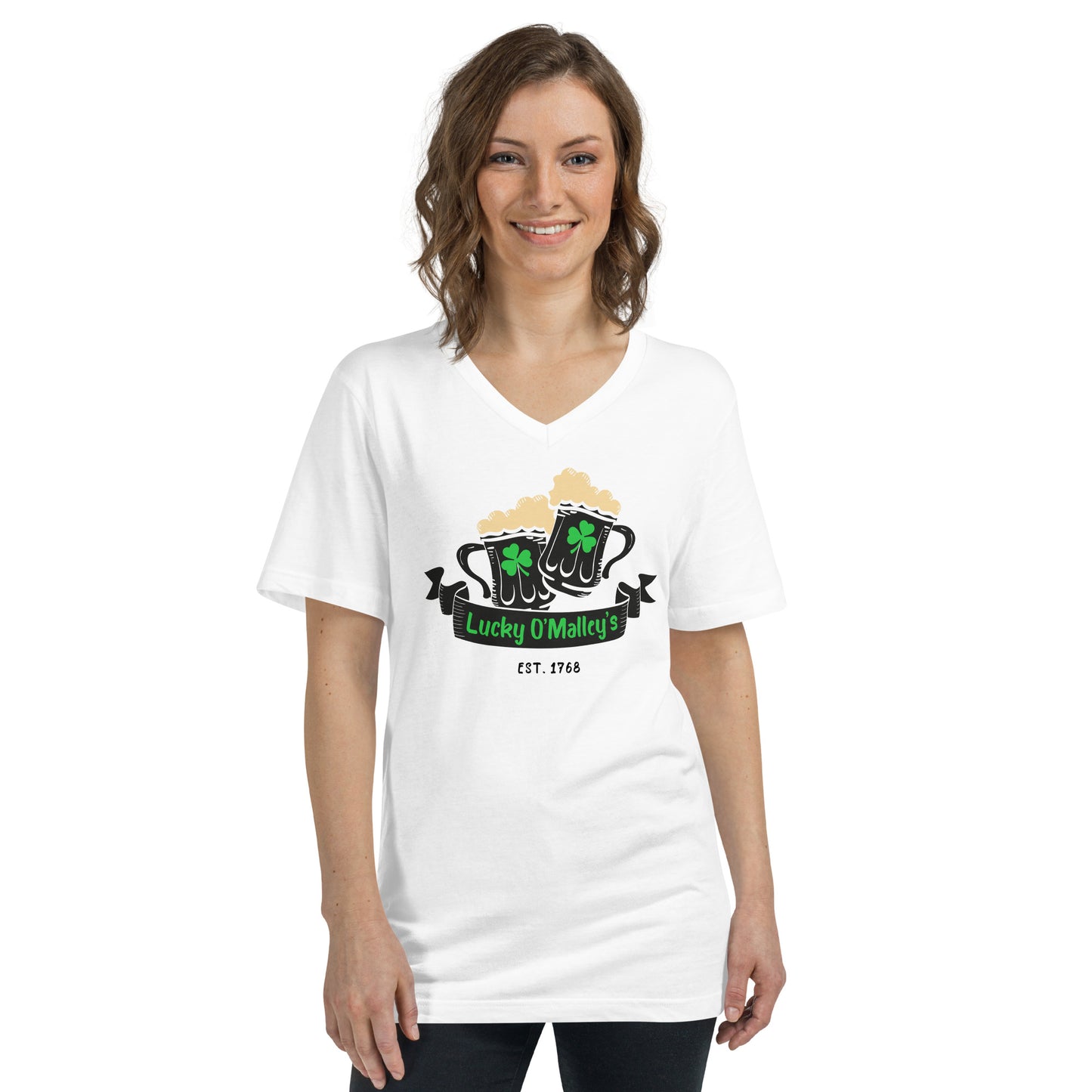 Lucky O'Malley's - Unisex T-Shirt mit V-Ausschnitt