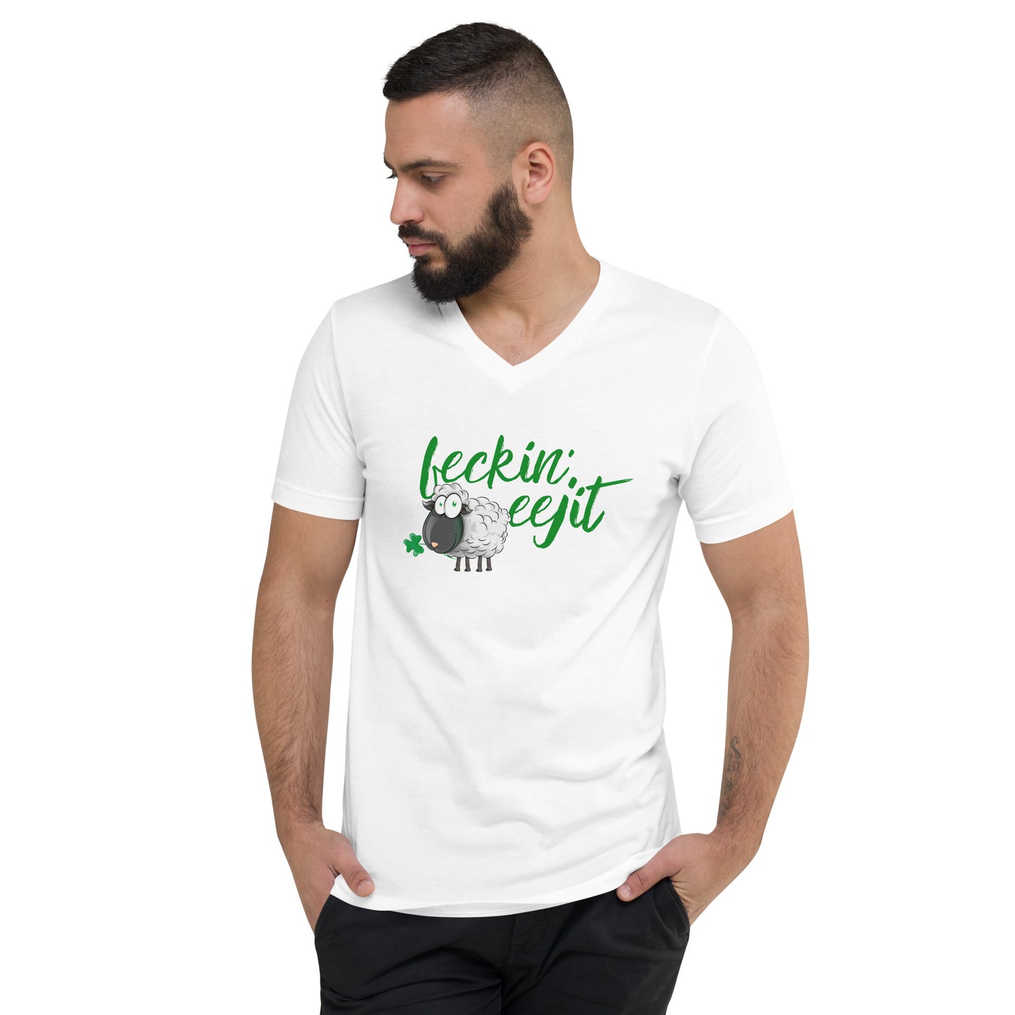 Verdammter Eejit - Unisex T-Shirt mit V-Ausschnitt