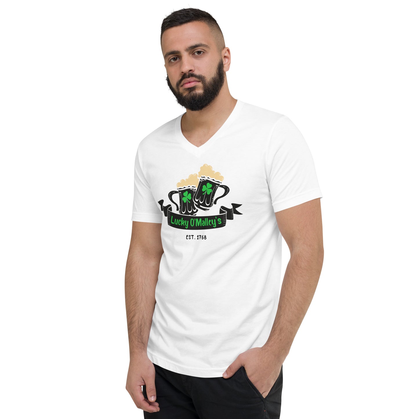 Lucky O'Malley's - Unisex T-Shirt mit V-Ausschnitt