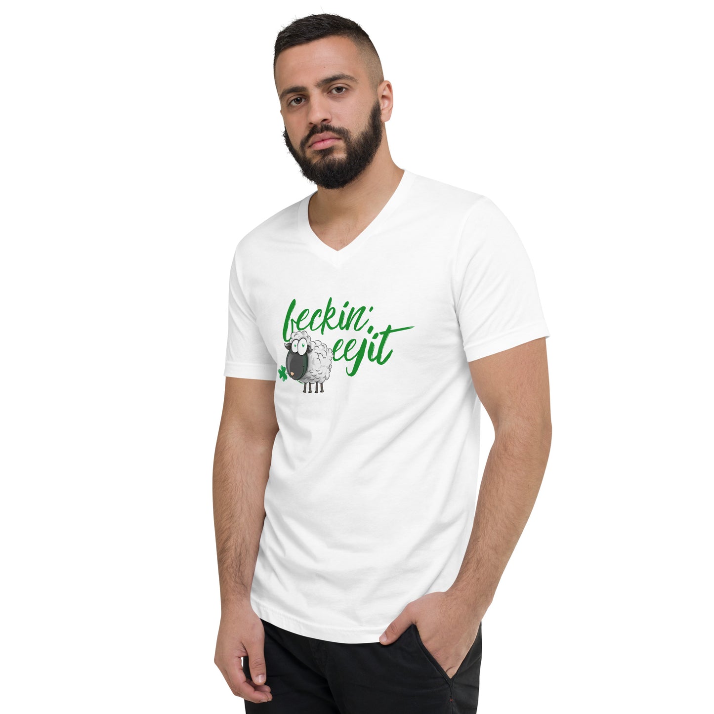 Verdammter Eejit - Unisex T-Shirt mit V-Ausschnitt