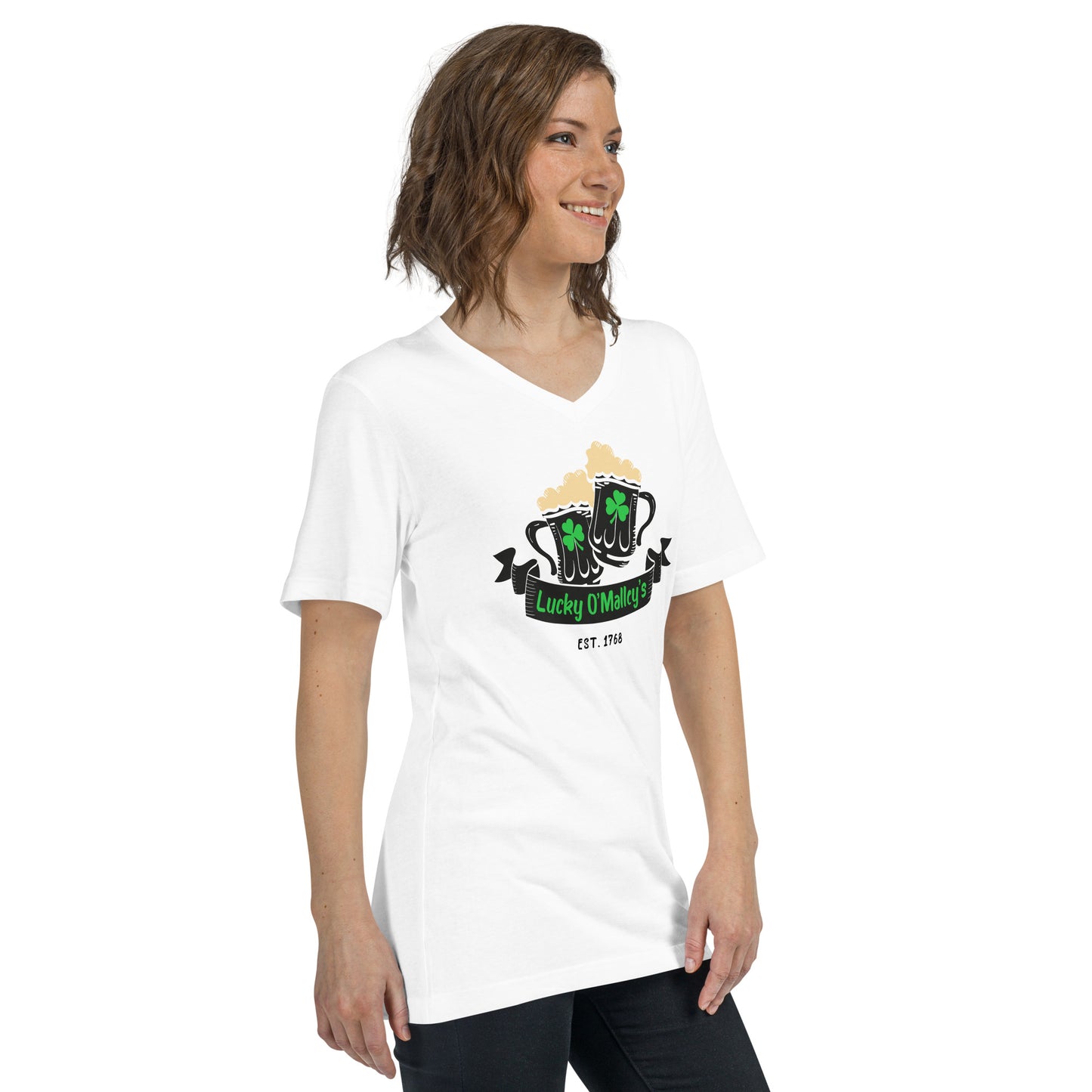 Lucky O'Malley's - Unisex T-Shirt mit V-Ausschnitt