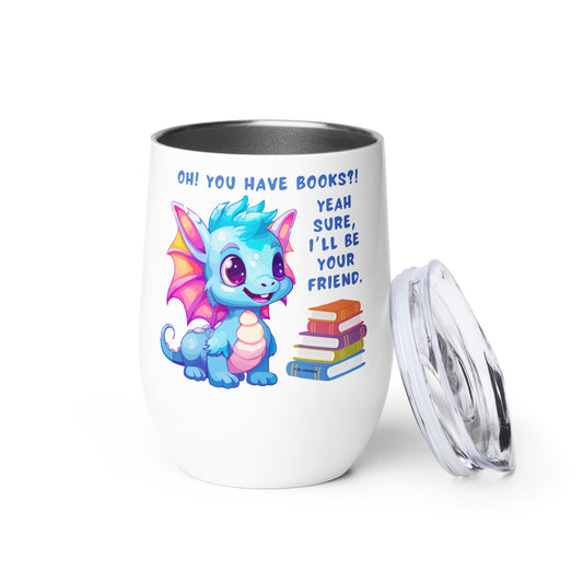 Friend Book Dragon - Wine Tumbler